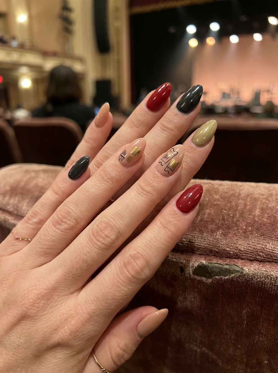 Concert Ticket Accent Nails